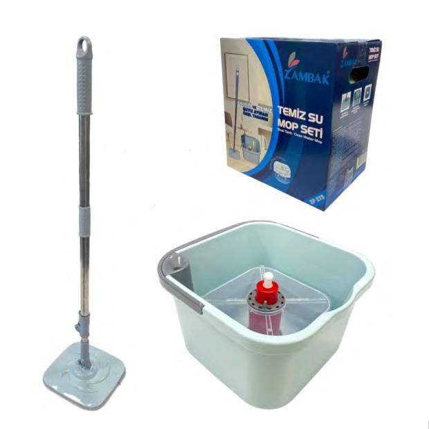 Zambak Plastik Temiz Su Çift Tanklı Mop Temizlik Seti