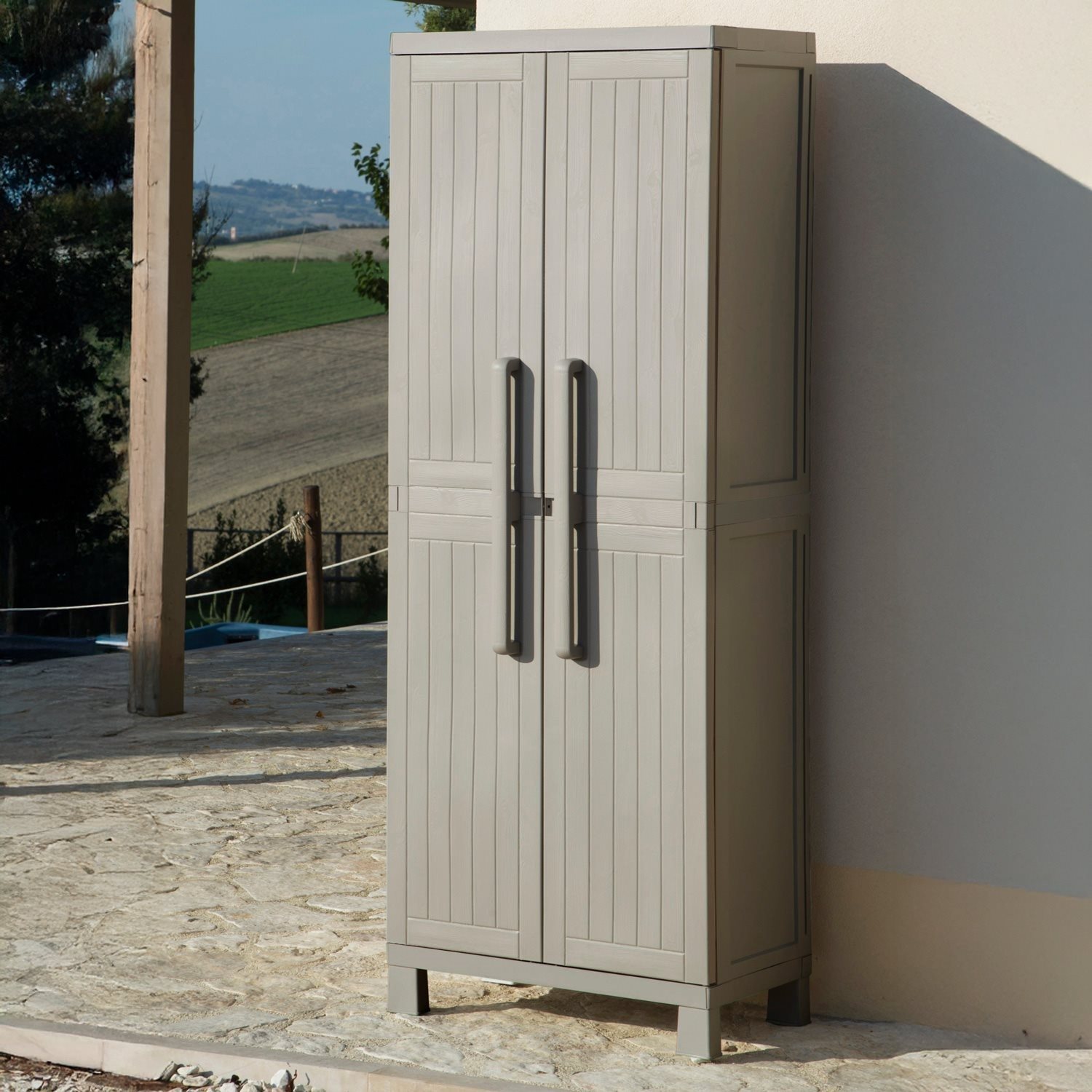 Dolap Çok Amaçlı 4 Raflı Wood Plastik Gri