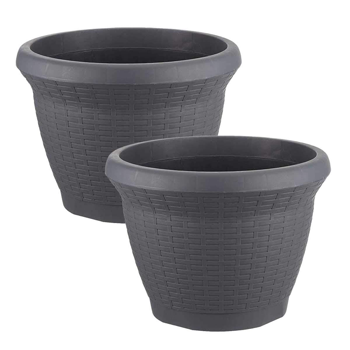 Serinova NO5 Round Anthracite Planter