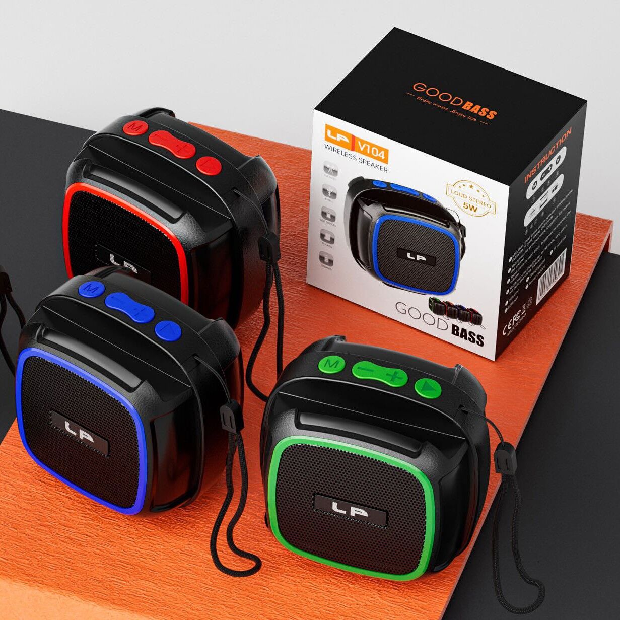 Hoparlör LP-V104 Mini Bass Hoparlör FM Radyo
