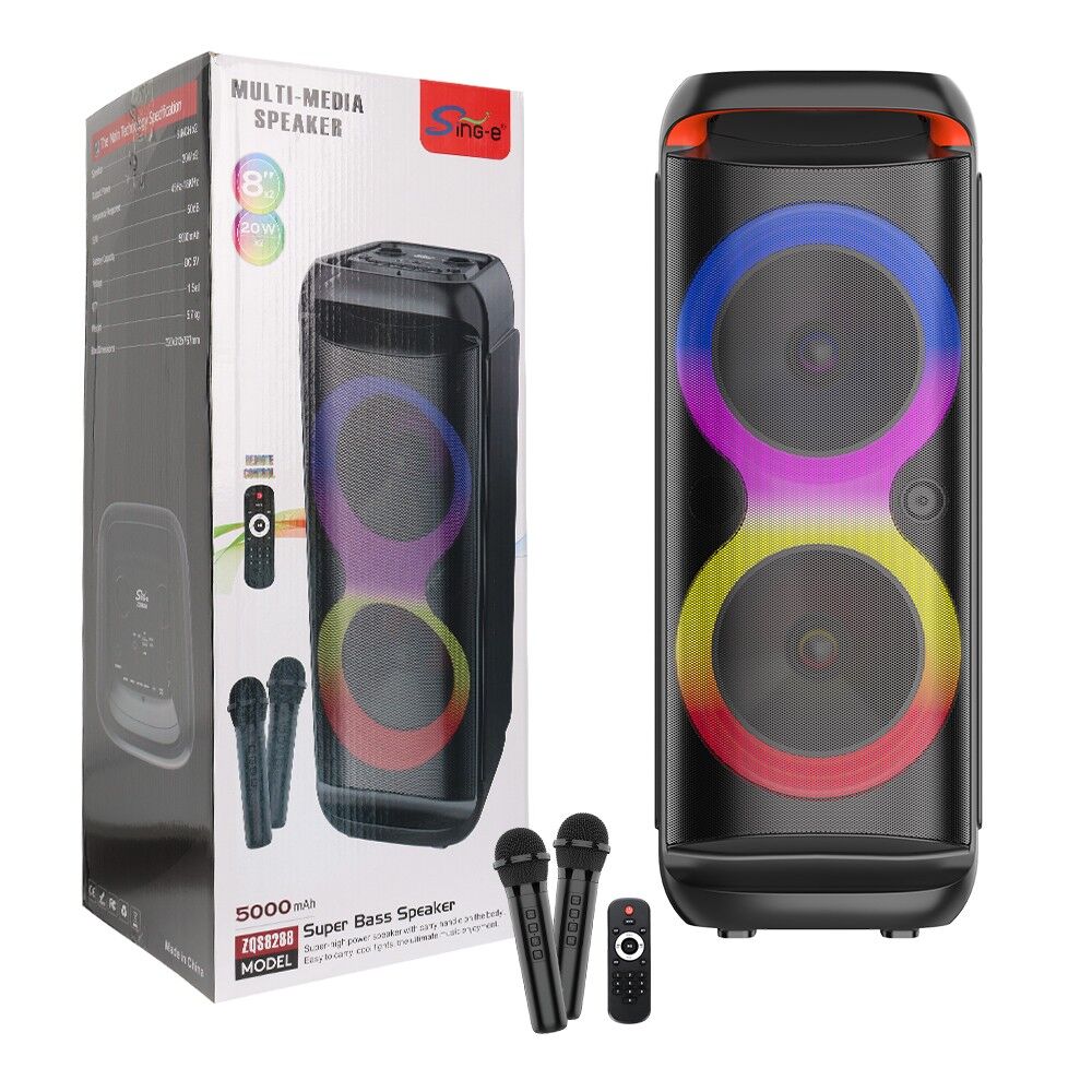 Hoparlör Pro Karaoke Tipi Kablosuz Mikrofonlu