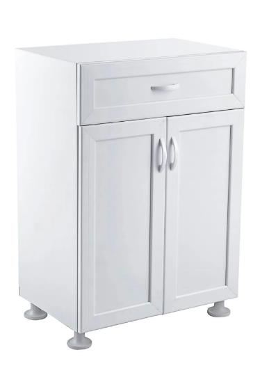 Banyo Dolabı PVC Zambak 2 Kapak 1 Çekmeceli