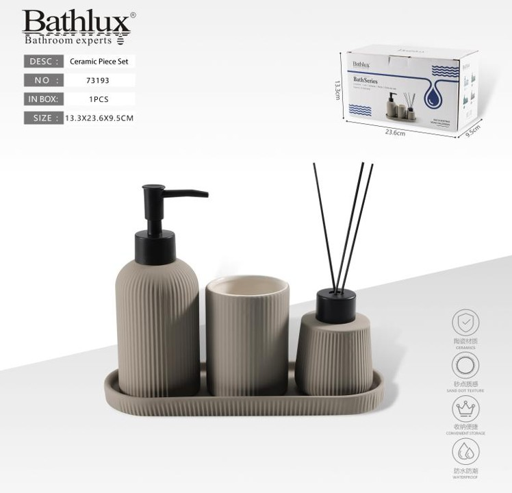 Banyo Aksesuar Seti Koyu Haki 4PARÇA