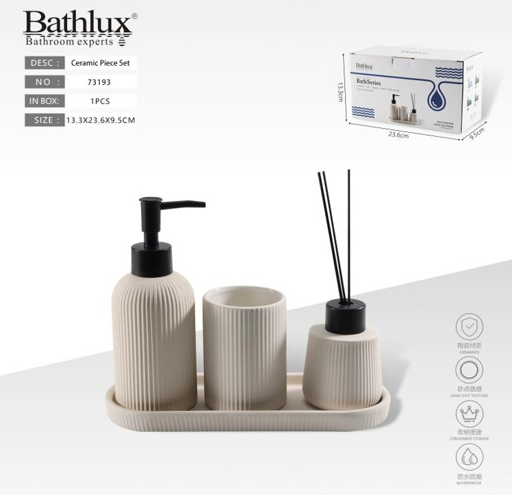 Banyo Aksesuar Seti Bej 4PARÇA