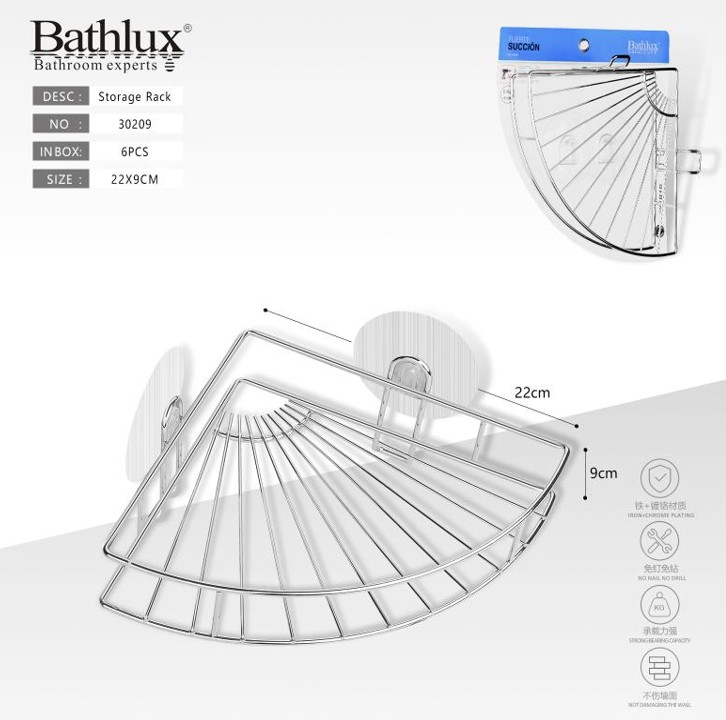 Banyo Köşe Rafı Vakumlu Metal 22X9CM