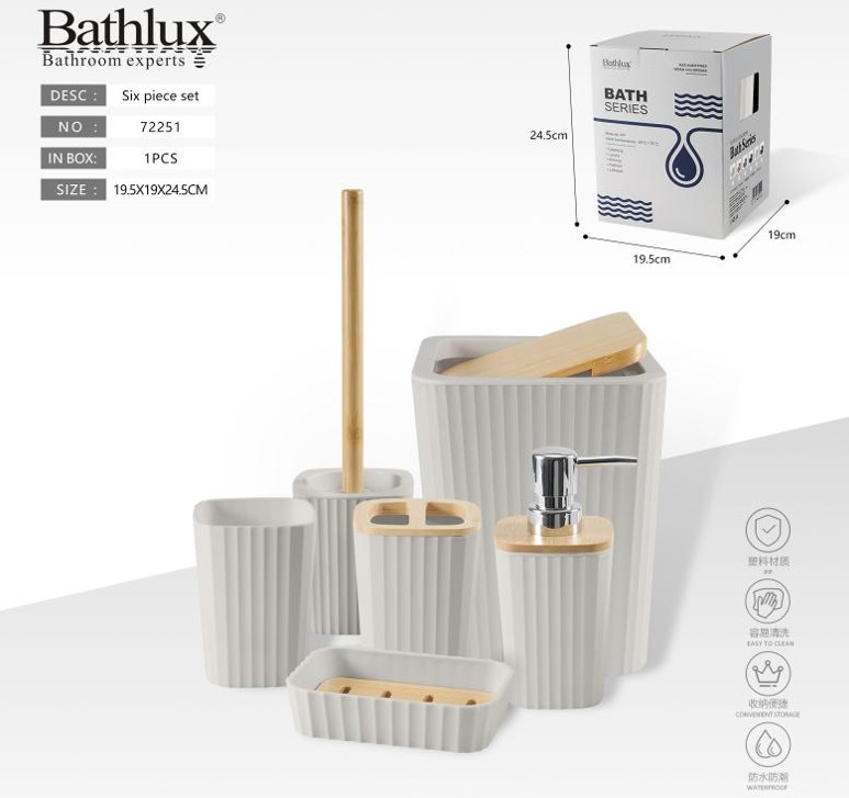Banyo Aksesuar Seti 6'LI Beyaz