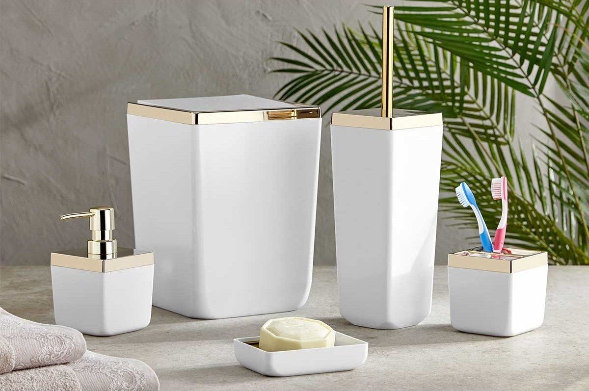 Banyo Seti Beyaz/altin Toskana