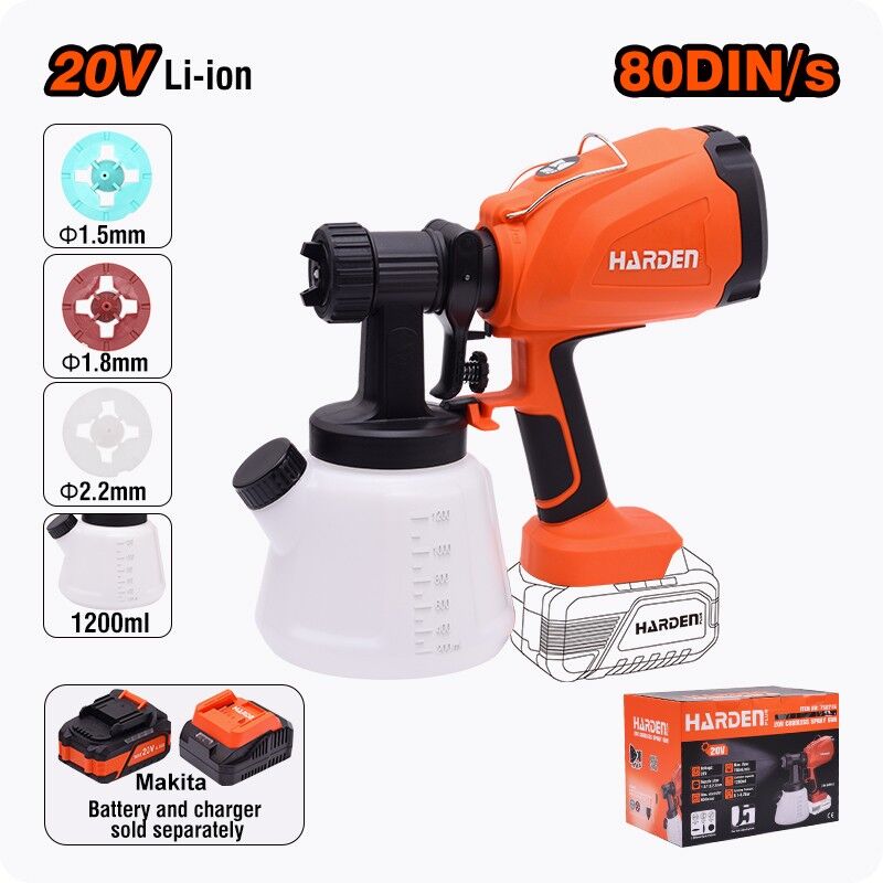 Akülü Boya Püskürtme Tabancası 20V 1200ml