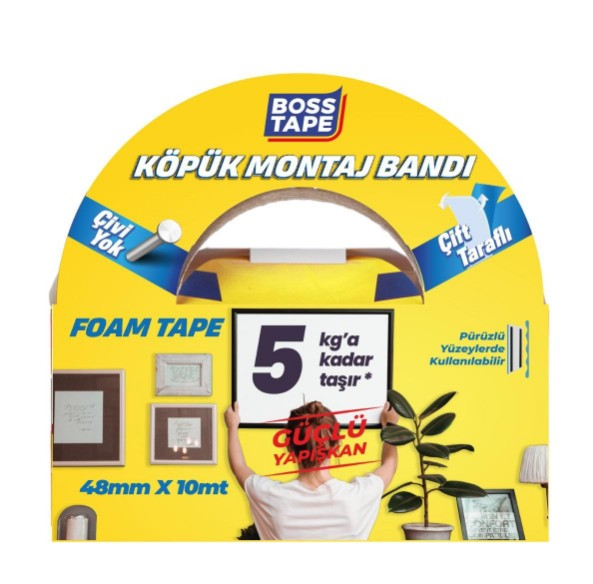 Bant Köpük Bant Çift Taraflı Beyaz 48MMX10MT