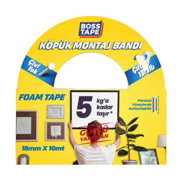 Bant Köpük Bant Çift Taraflı Beyaz 18MMX10MT