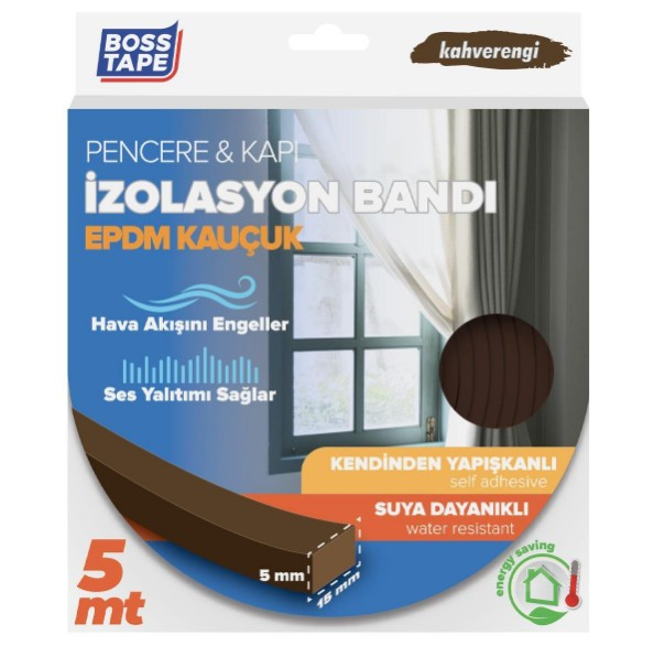 Bant Epdm Pencere İzolasyon Bandı Kahve 15MMX5MT