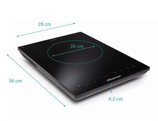 Hisense HIC2000Y Tek Gözlü 28*36 cm Cam İndüksiyon Ocak Siyah