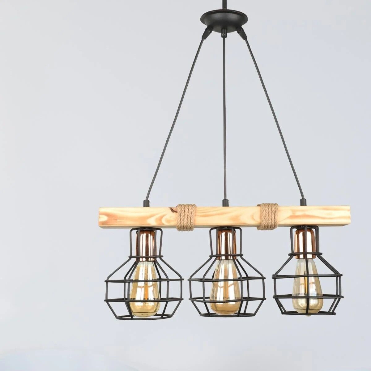 Avize Ahşap Lumenia 3lü 50X80CM
