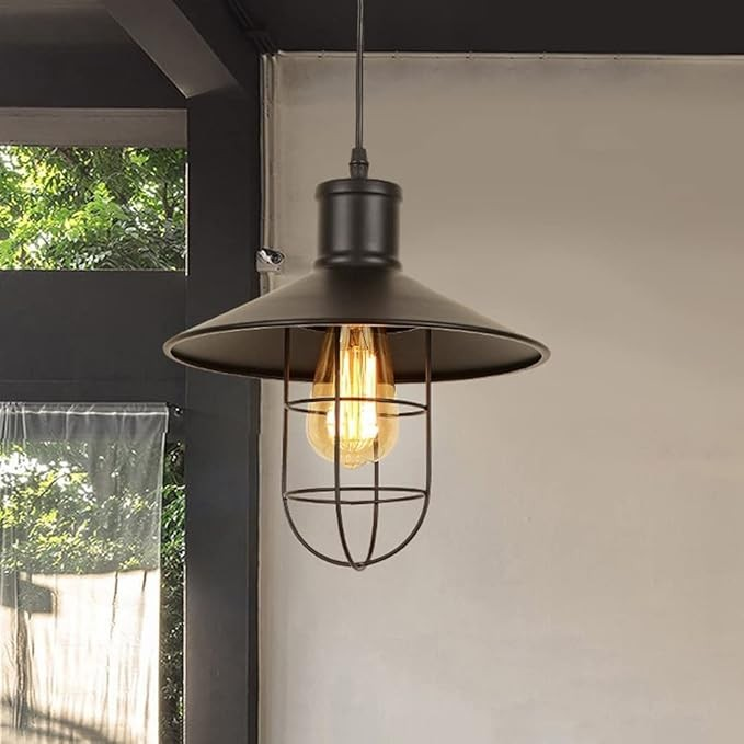 Avize Retro Ateş Böceği Metal Siyah 27*30CM