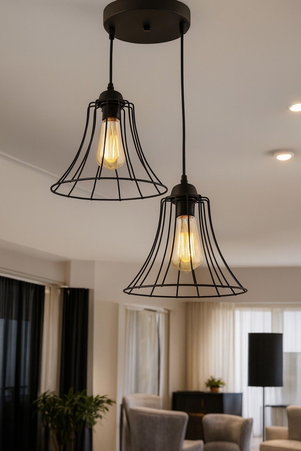 Avize Ikili Muhteşem Siyah