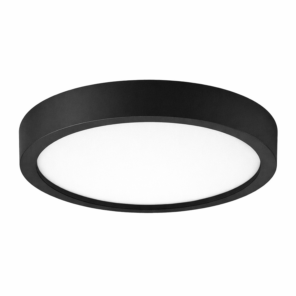 LED Panel Siva Üstü Yuvarlak Siyah 18 W 6500K