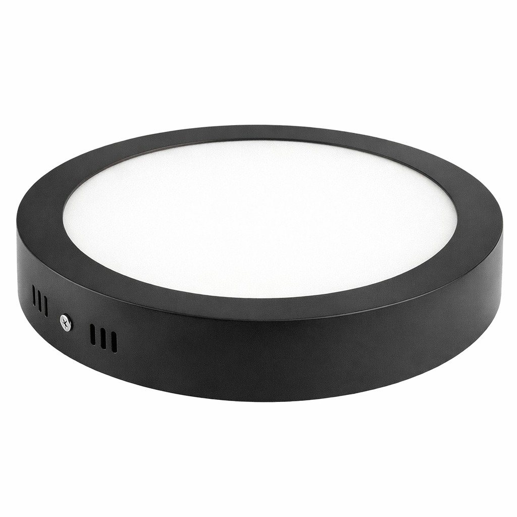 LED Panel Siva Üstü Yuvarlak Siyah 12 W 6500K
