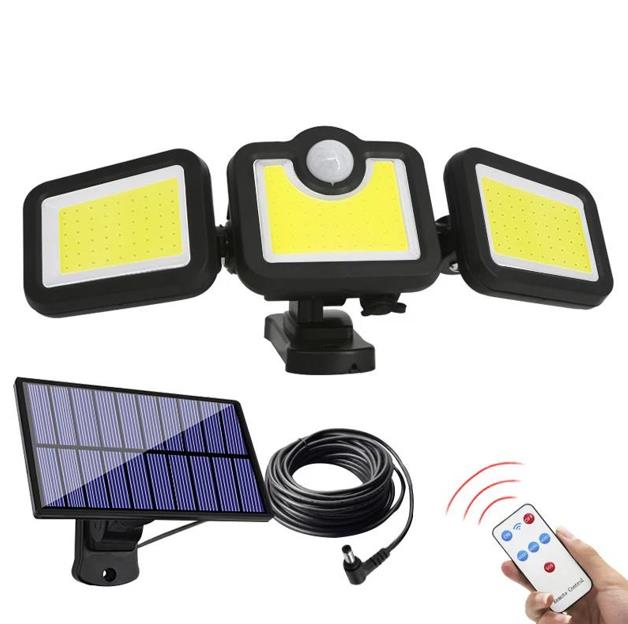 Solar Kumandalı Oynar Üç Başlık + Panel Lamba