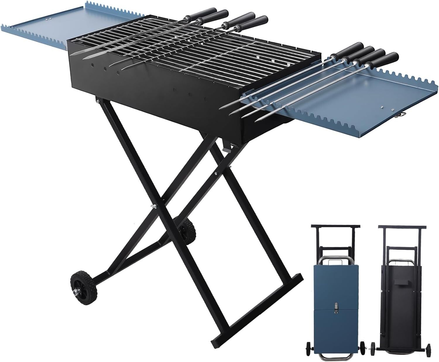 Mangal Katlanır Çapraz Ayak Siyah 30x80