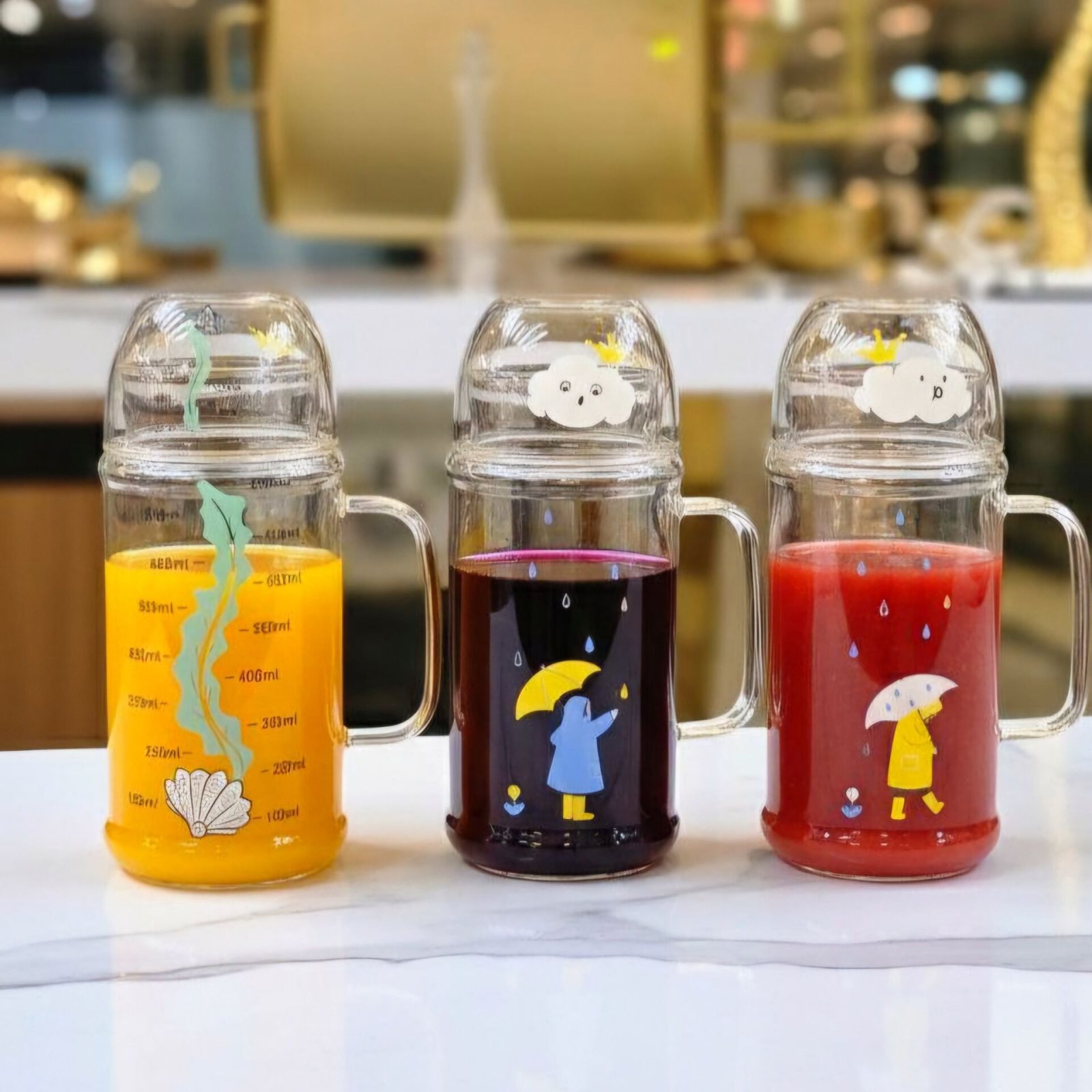 Sürahi Cam Bardak Kapak 1l