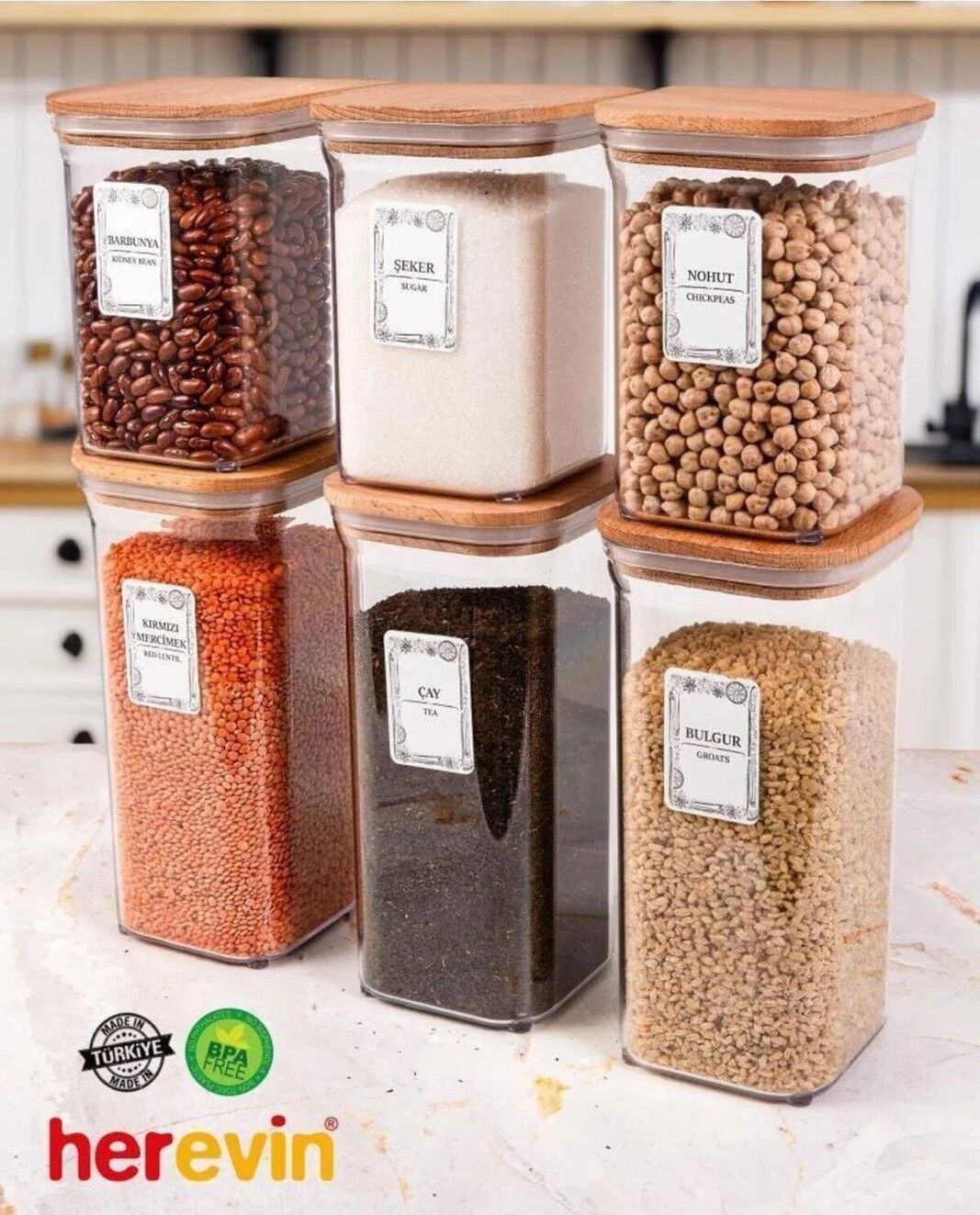Kavanoz 6lı Etiketli 1,1LT+1,5LT