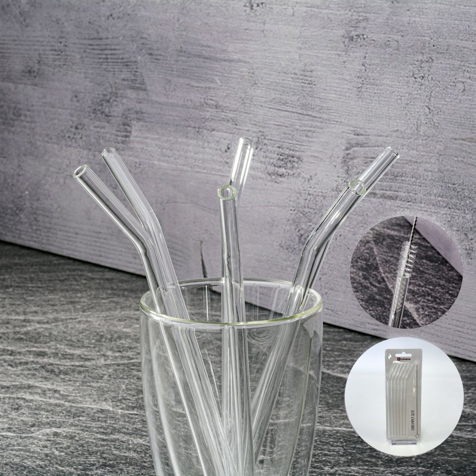 Pipet Cam 6lı ve Fırça Set