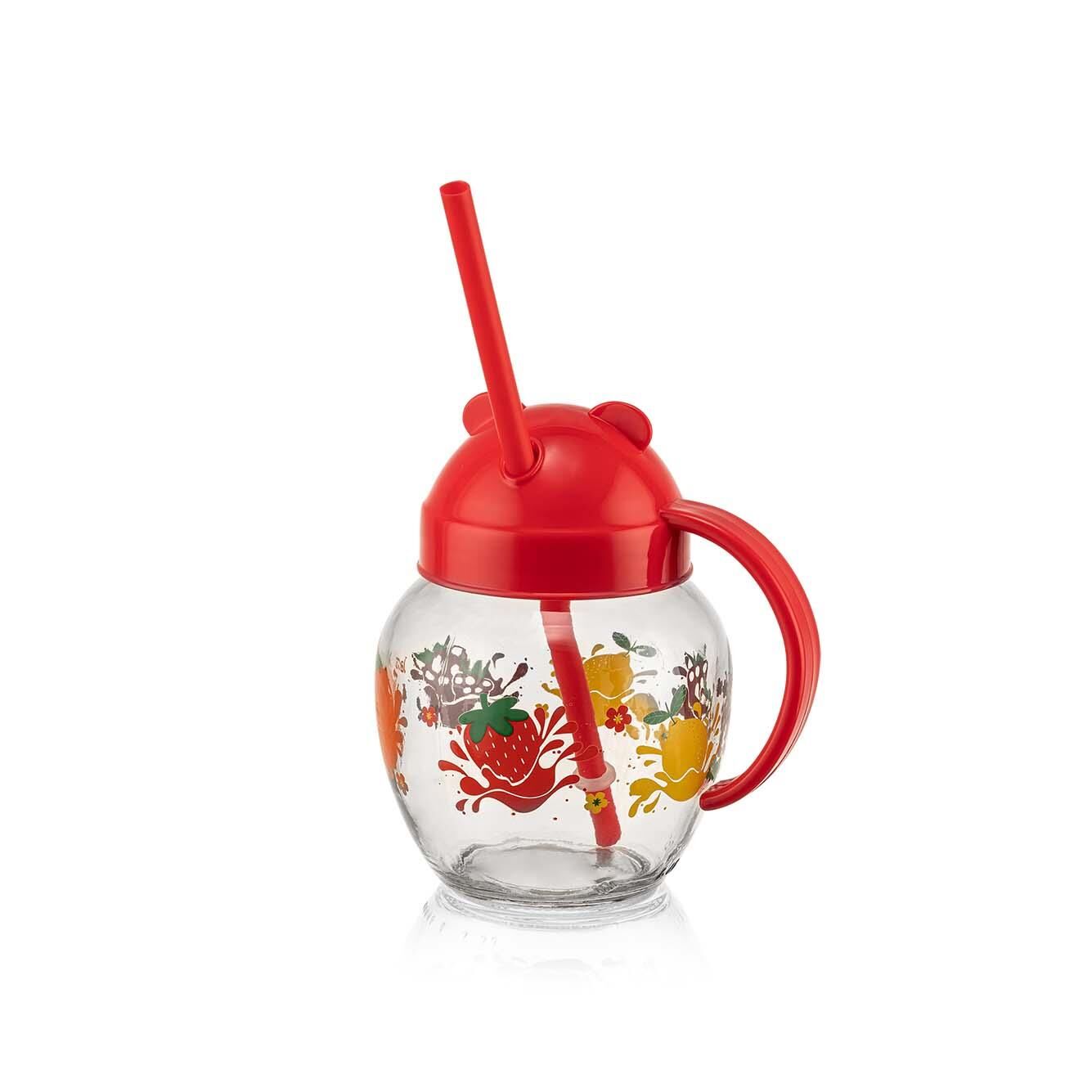 Bardak Pipetli Cam Renkli