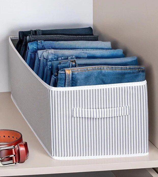 Organizer Pantolon Helens Gri Çizgili 26X41X20CM