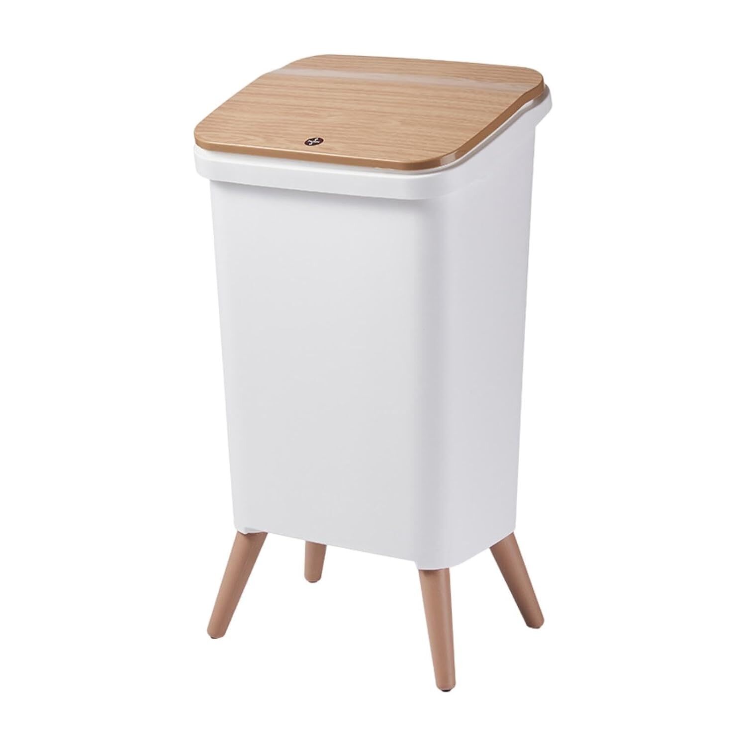 Çöp Kovası Ahşap Renk Ayaklı Modern 15l