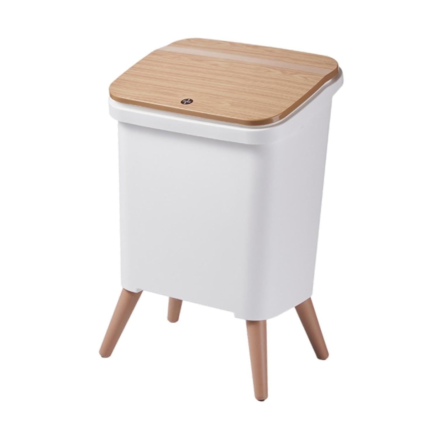 Çöp Kovası Ahşap Renk Ayaklı Modern 12l