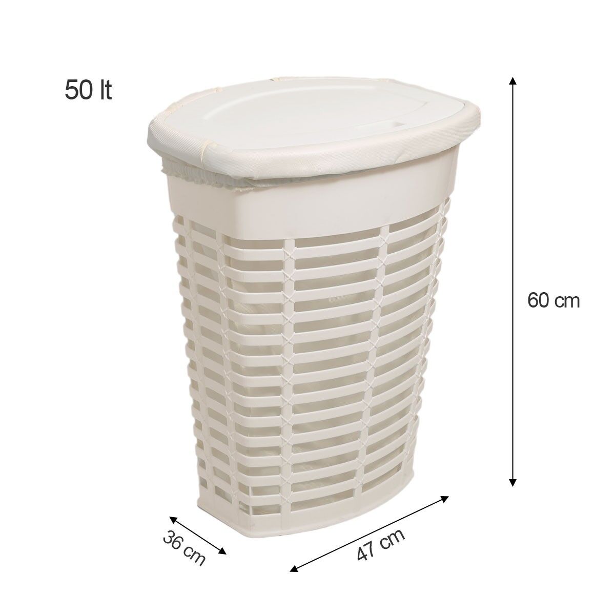 Kirli Çamaşır Sepeti Palm Bej 50lt