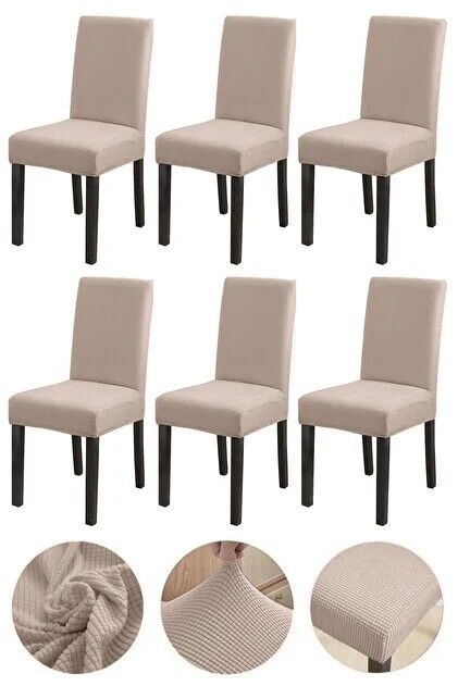 Sandalye Kılıfı Likralı Bambu 6lı