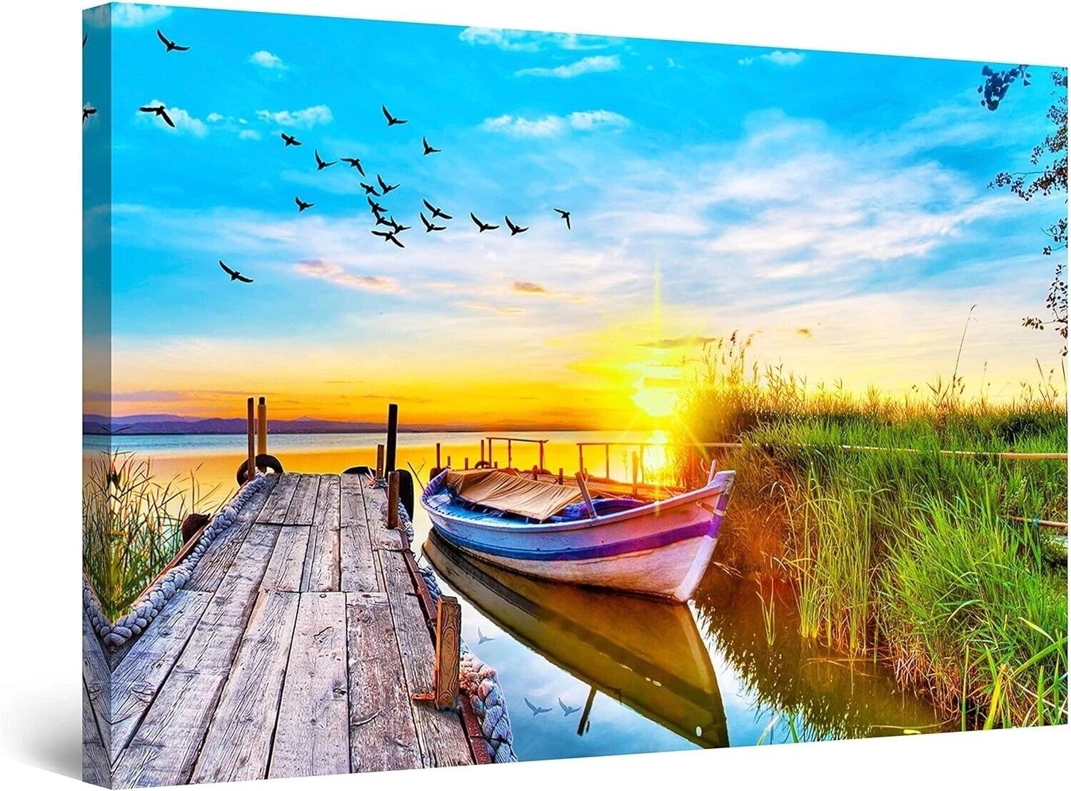 Tablo Tekne, Güneş ve Köprü Manzaralı Kanvas Tablo