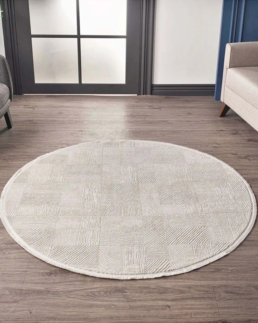 Halı Saçaklı Yuvarlak Welsoft 100x100