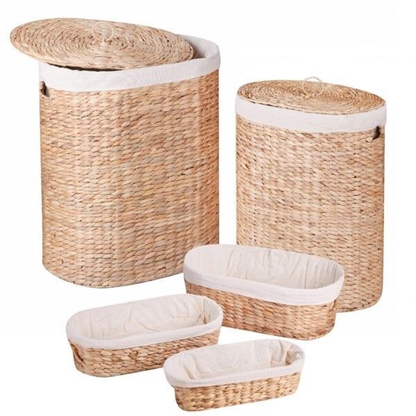 Sepet Oval Naturel Cam S/3