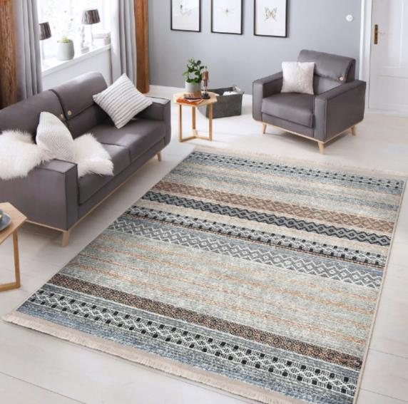 Halı Örgü Motifli Geometrik Desen 120X180CM