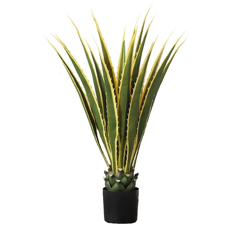 Yapay Agave Saksili Sarı Kenarli Doğal