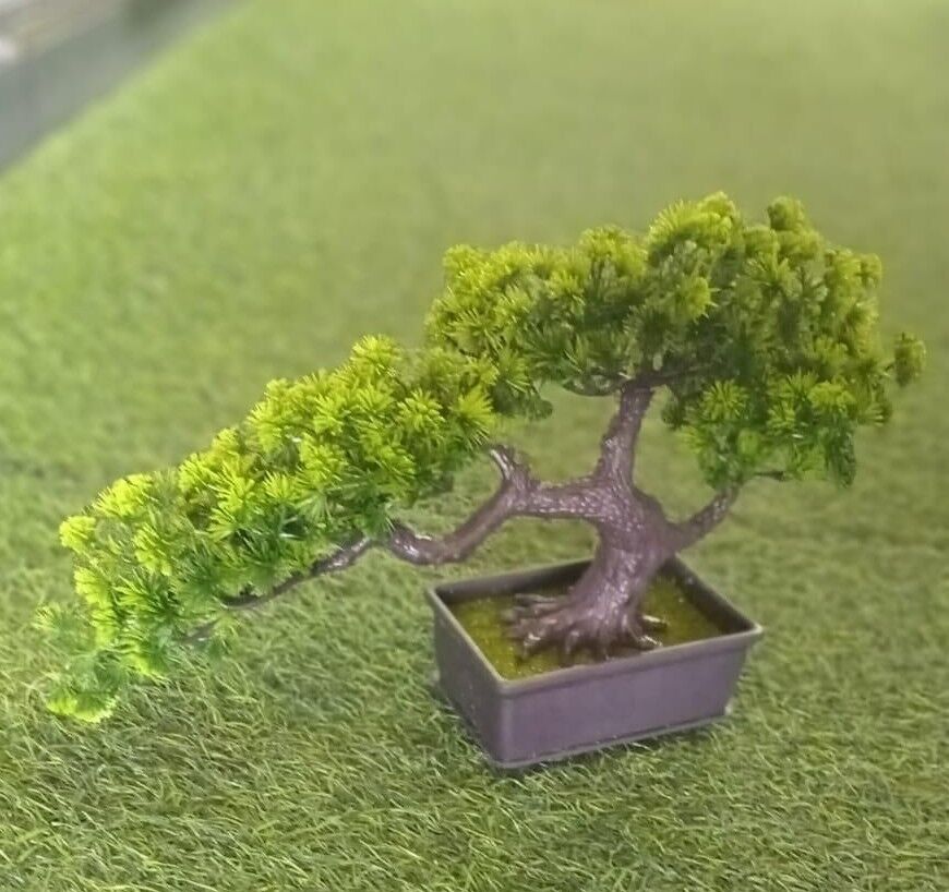 Yapay Cam Bonzai Tomurcuk Çim Dikdörtgen SAKSI20CM