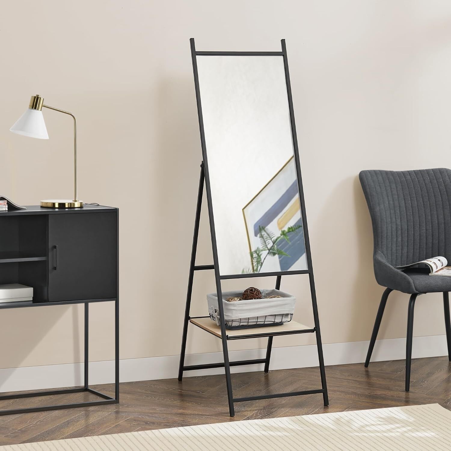 Ayna Modern Minimalist Boy Aynası Gri 44.2x160CM