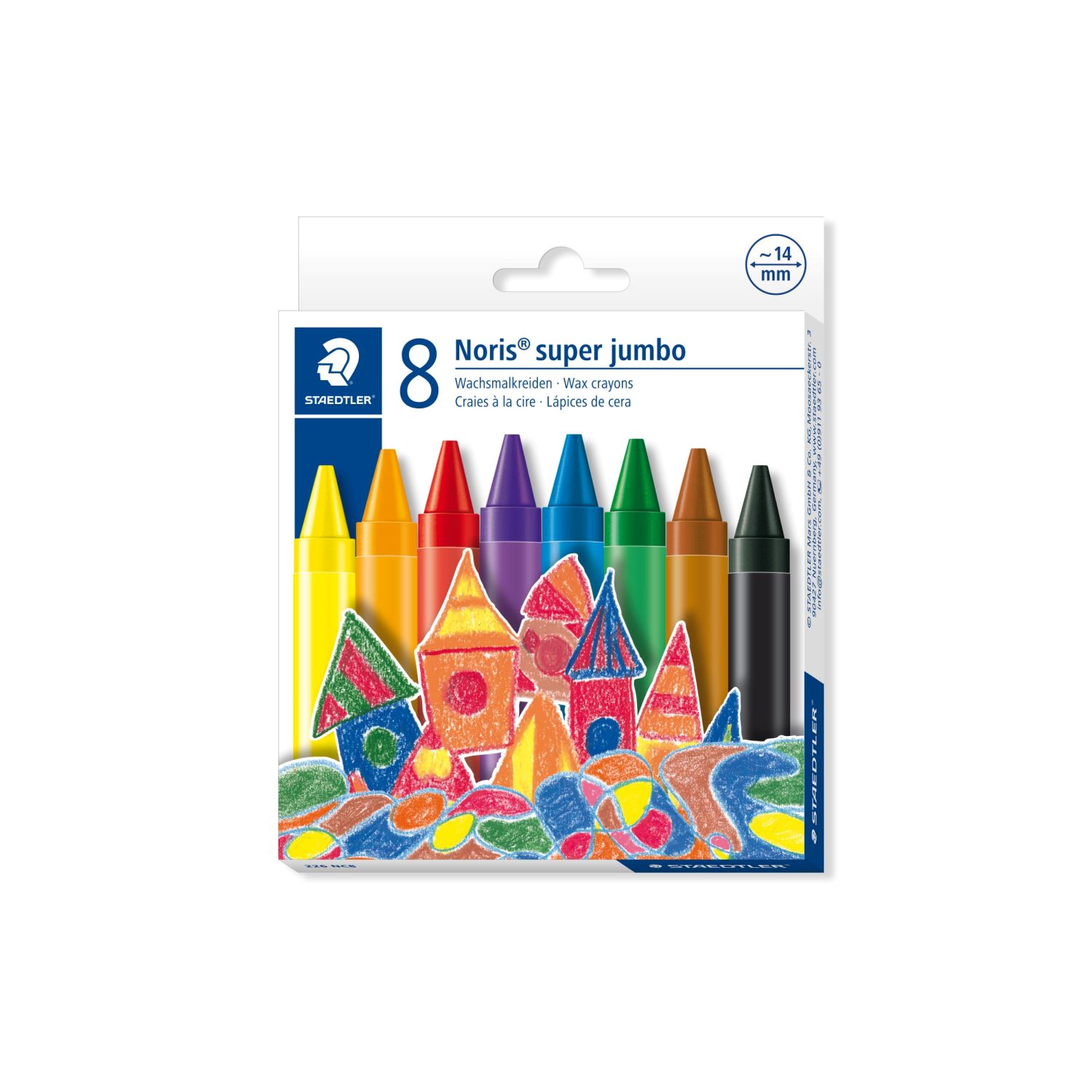 Staedtler Noris Super Jumbo Oil Crayons, 8 Colours