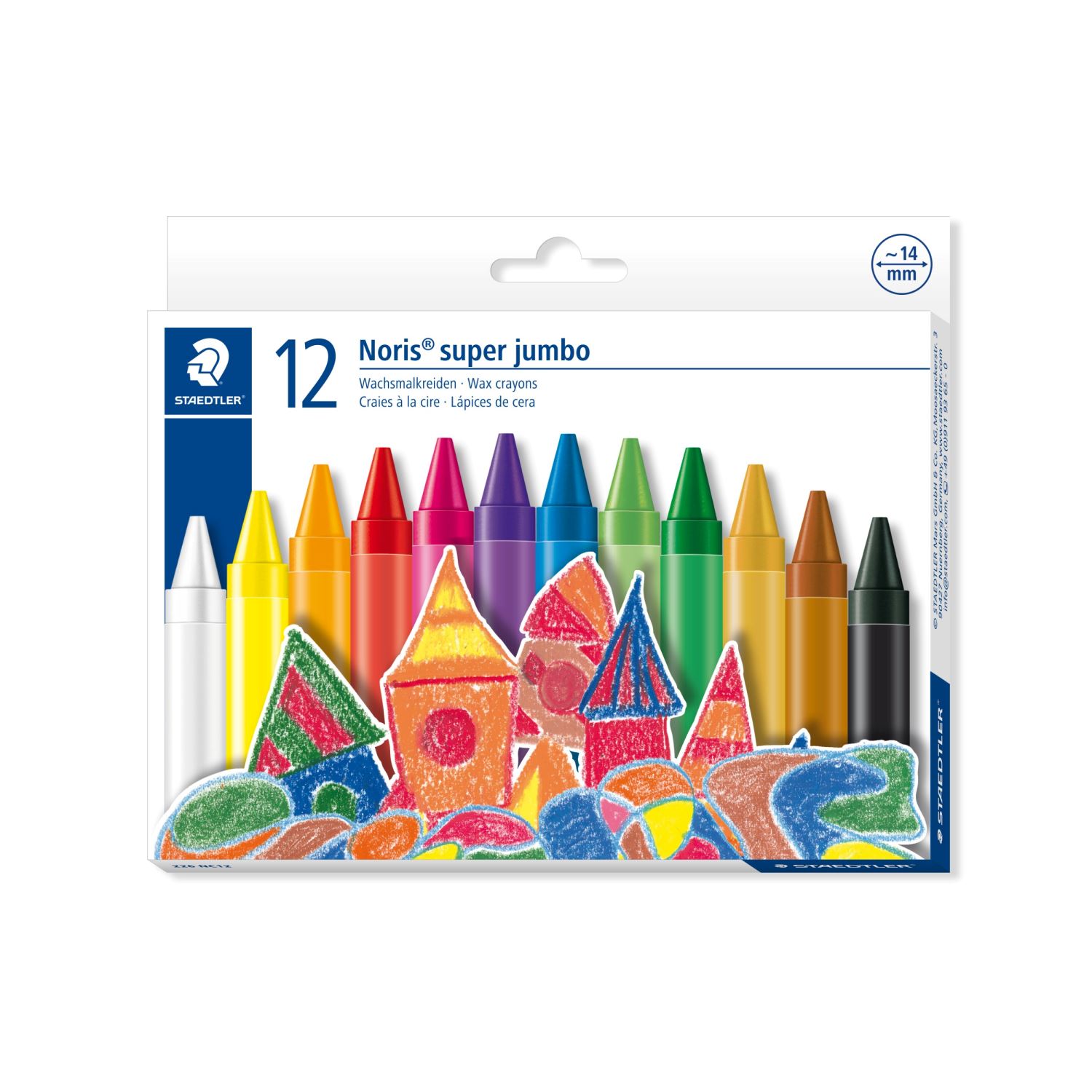Staedtler Noris Super Jumbo 12-Colour Oil Crayons