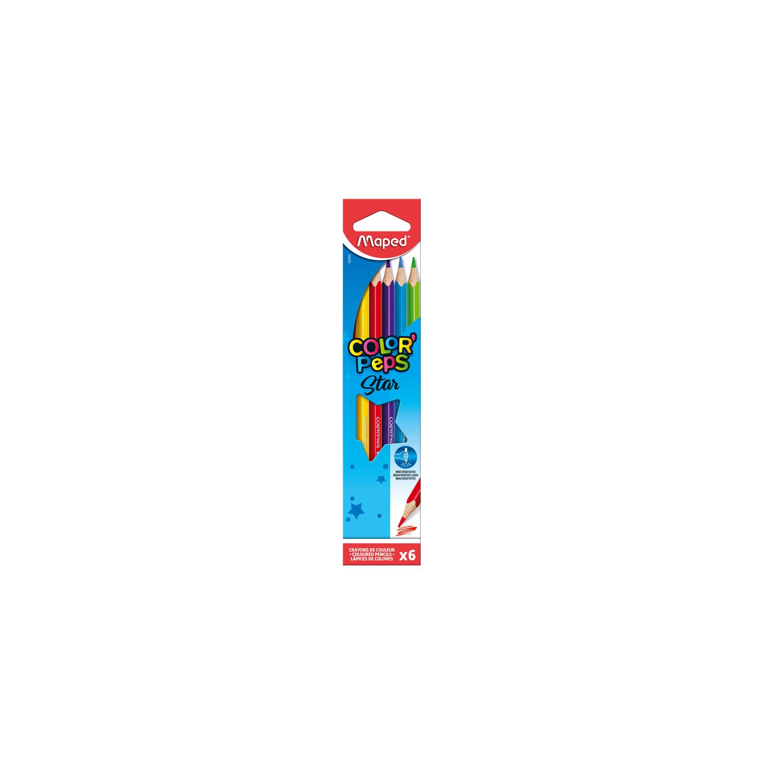Maped Color'Peps Star 6-Colour Coloured Pencils