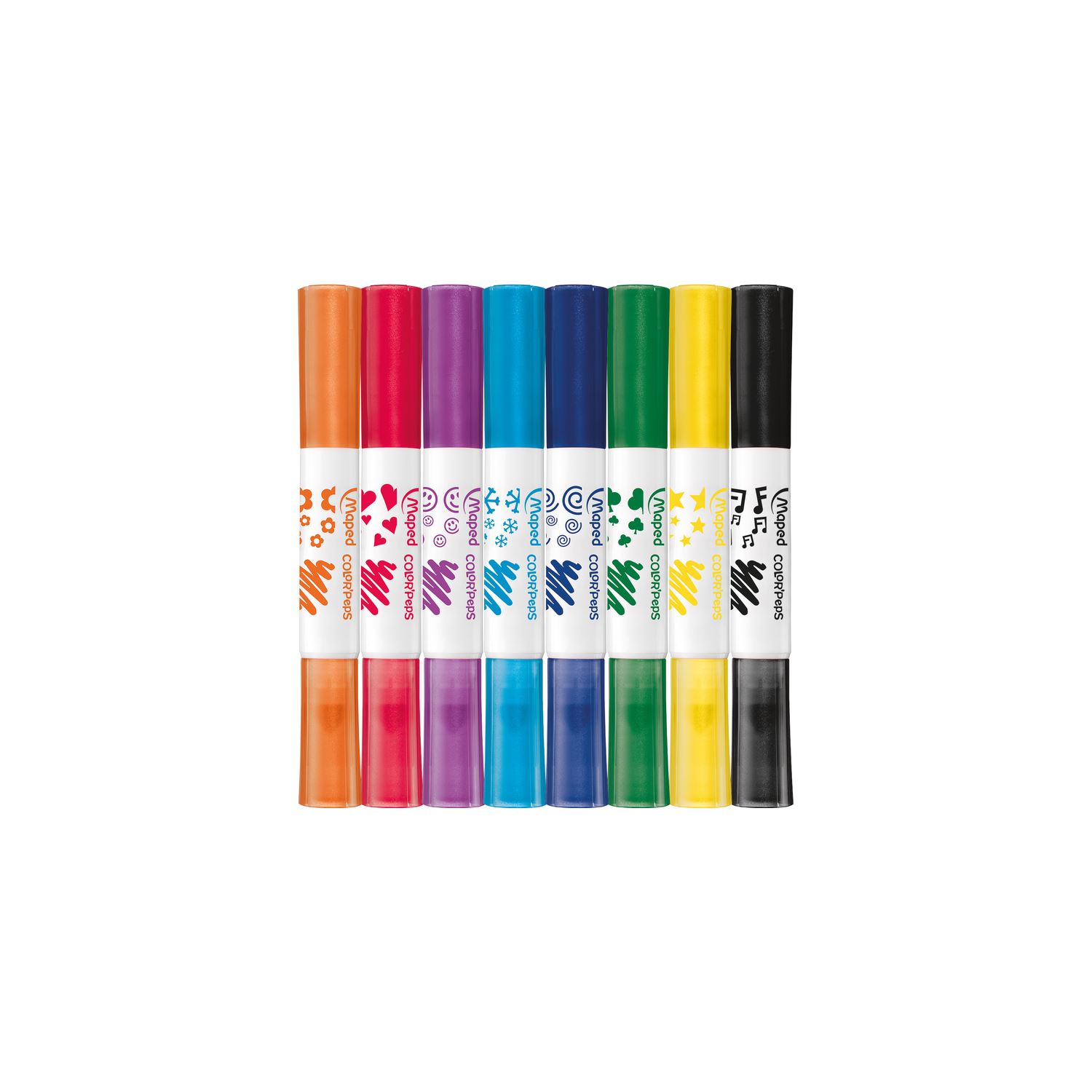 Maped Color'Peps Duo Stamp Double-Sided Felt-Tip Pens, 8 Pack