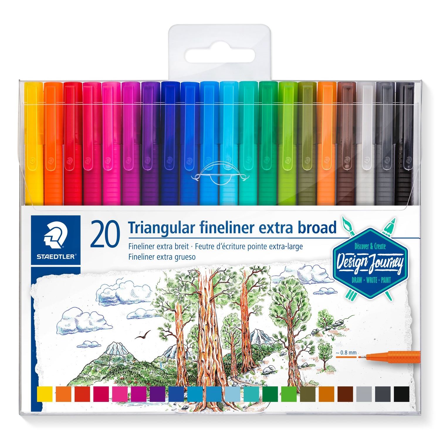 Набор фломастеров Staedtler Broadliner, 20 шт.