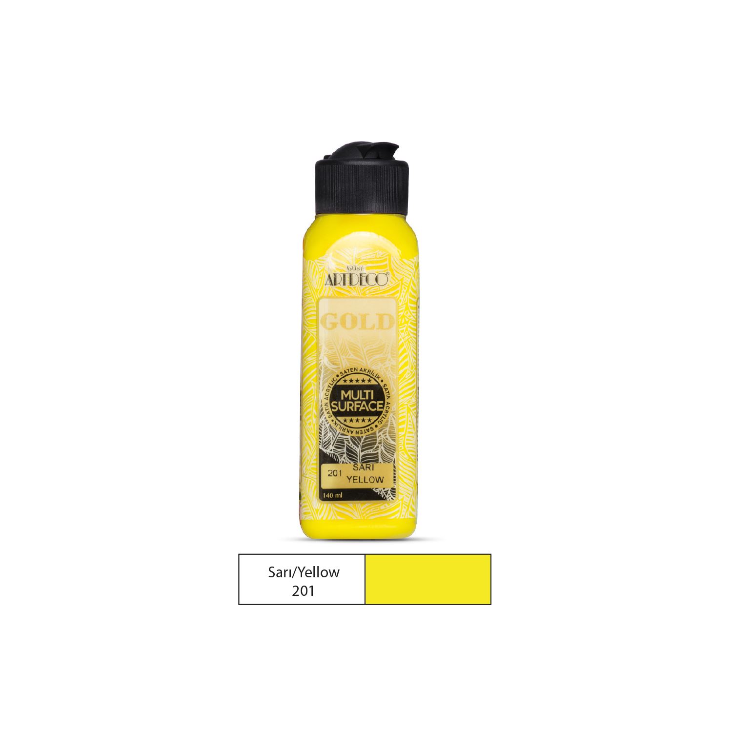 Artdeco Gold Multi-Surface Acrylic Paint 140 ml Yellow