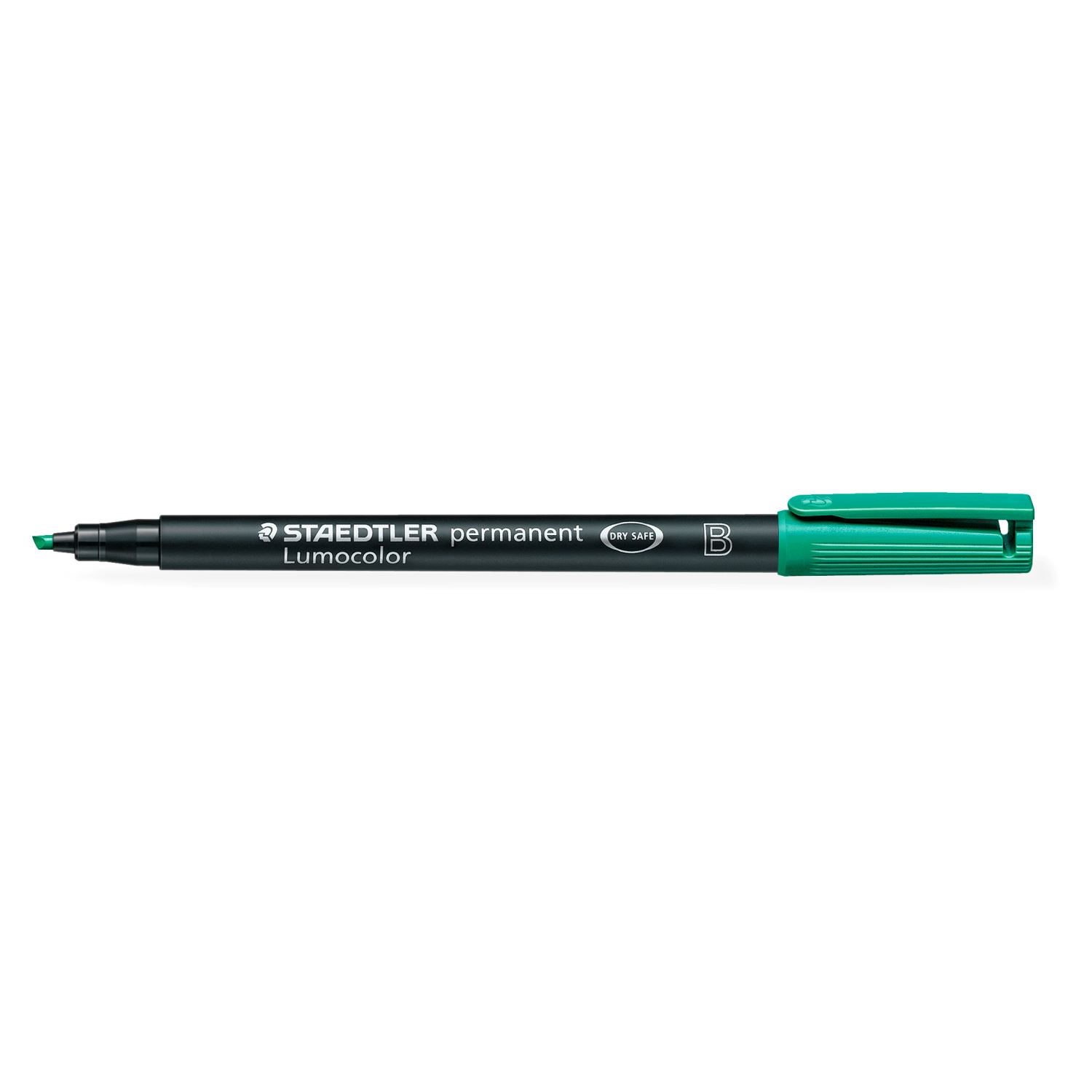 Staedtler Lumocolor — зелёный маркер скошенного наконечника