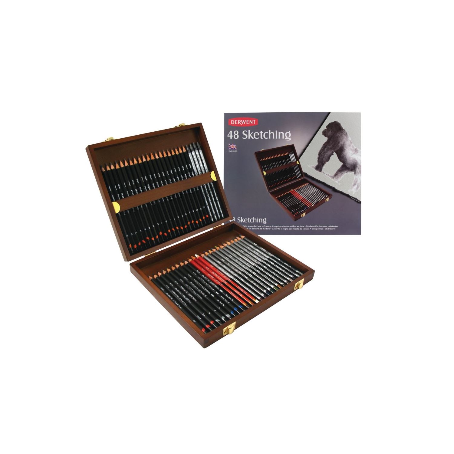 Derwent Sketching 48-Piece Wooden Drawing Pencil Set