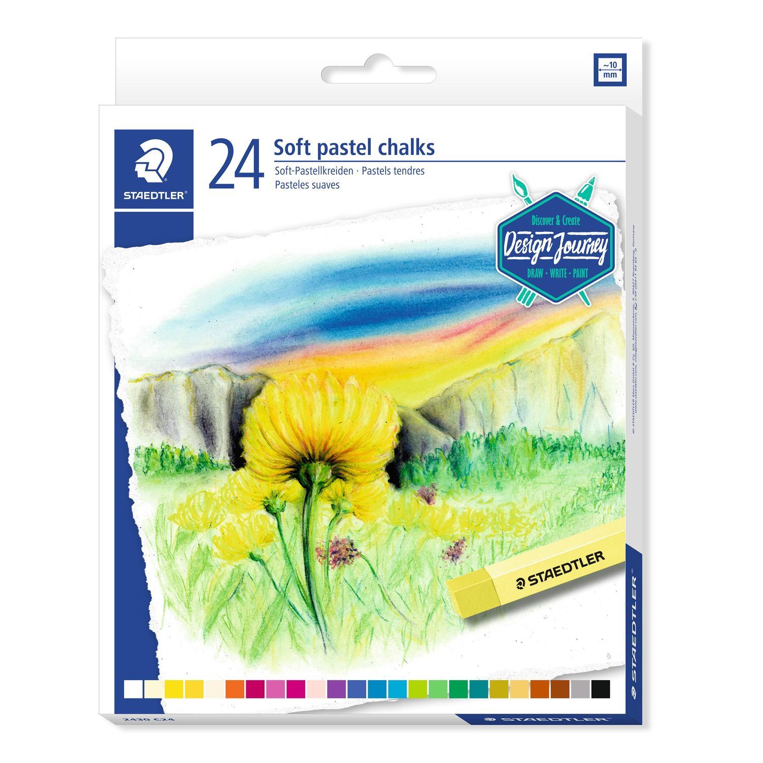 Staedtler Karat Soft Pastel, 24 Soft Pastel Chalks