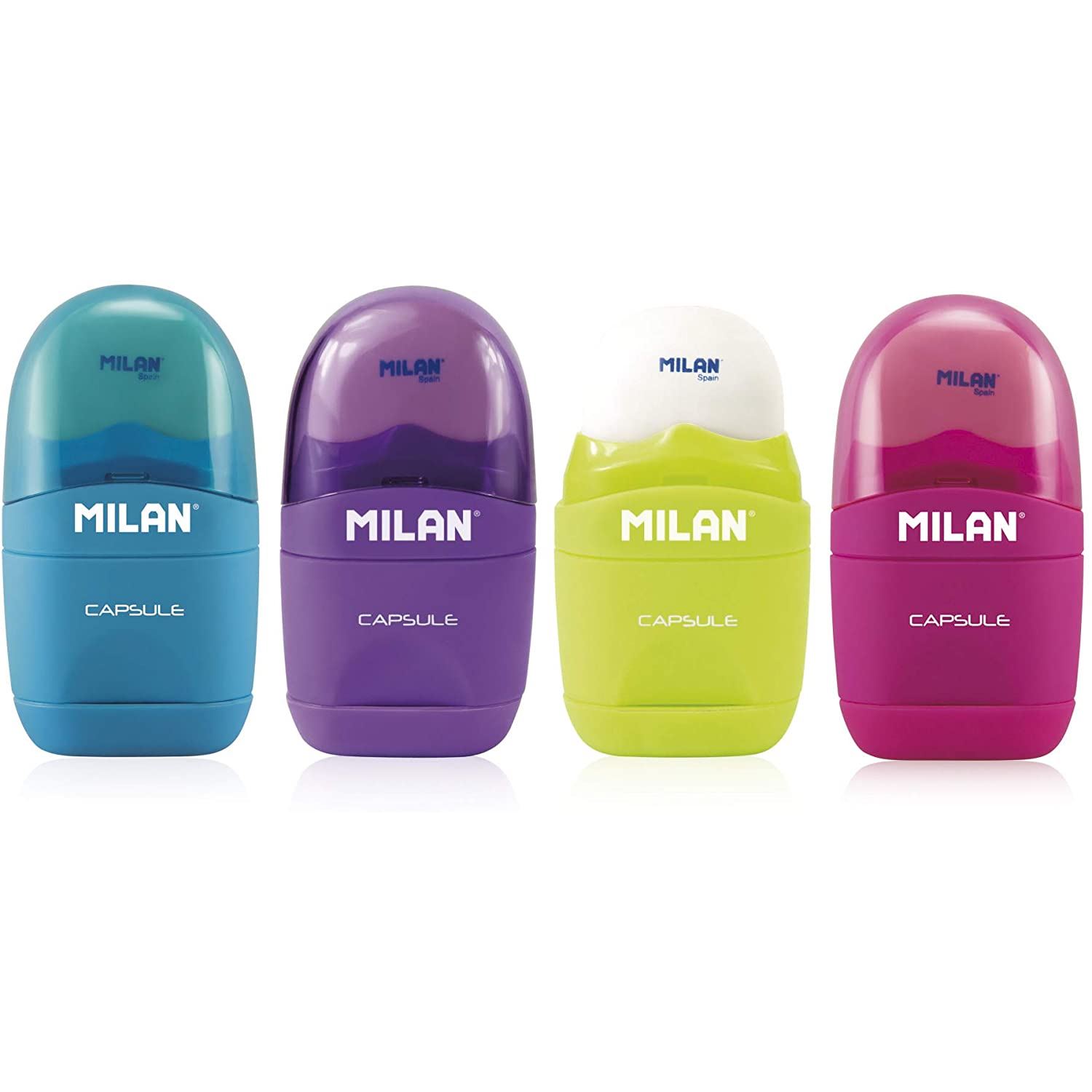 Milan Capsule точилка с ластиком, синяя