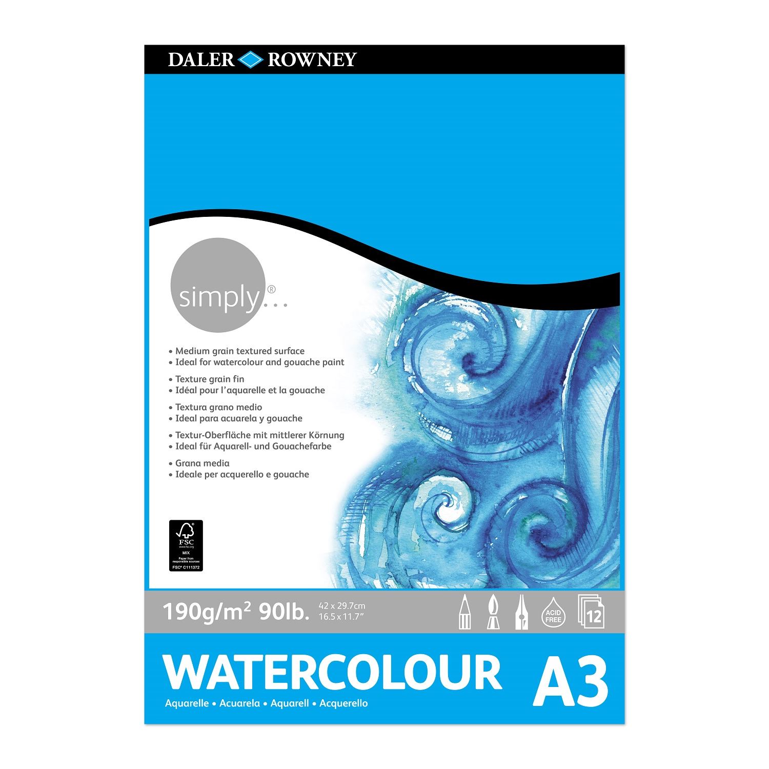 Simply Watercolour Suluboya Bloğu 190gr A3